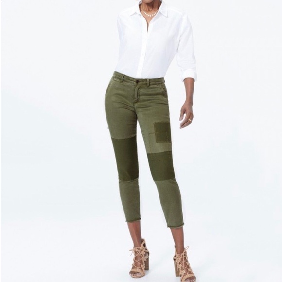 NYDJ SKINNY CHINO OLIVE GREEN SATEEN DENIM Sz 12 - Picture 6 of 10